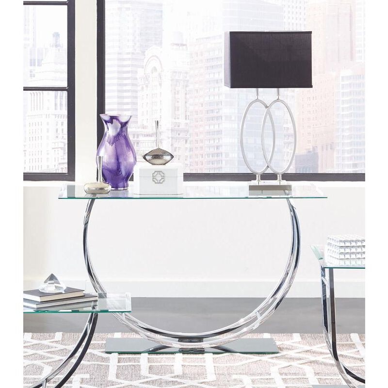 Danville U-shaped Sofa Table Chrome