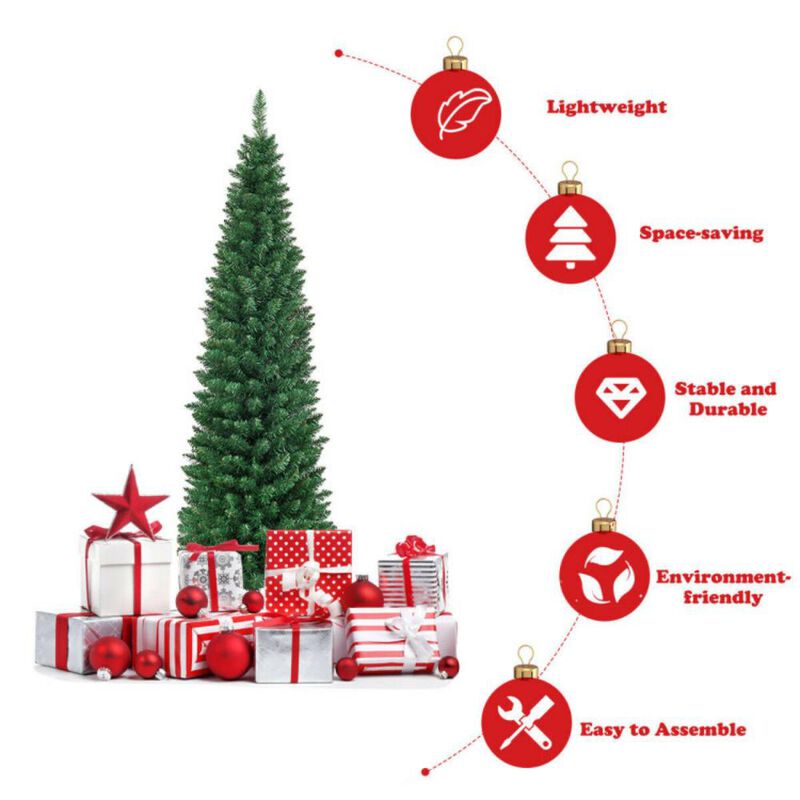 PVC Artificial Slim Pencil Christmas Tree