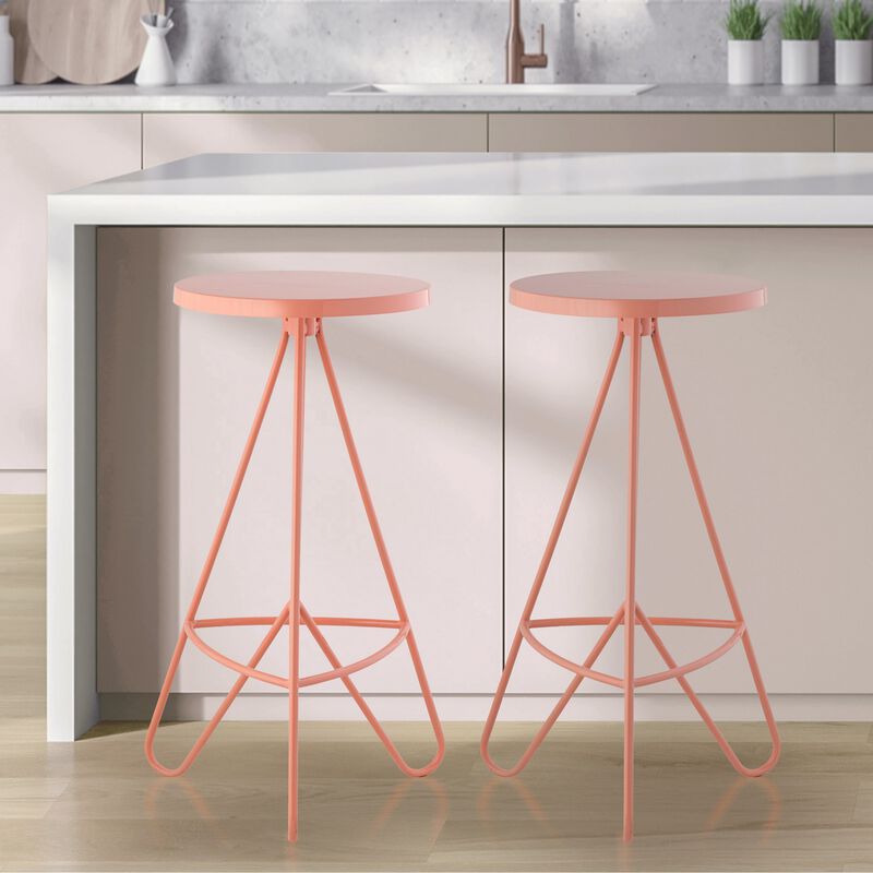 Trinity 30" Modern Industrial Iron Tripod Backless Bar Stool