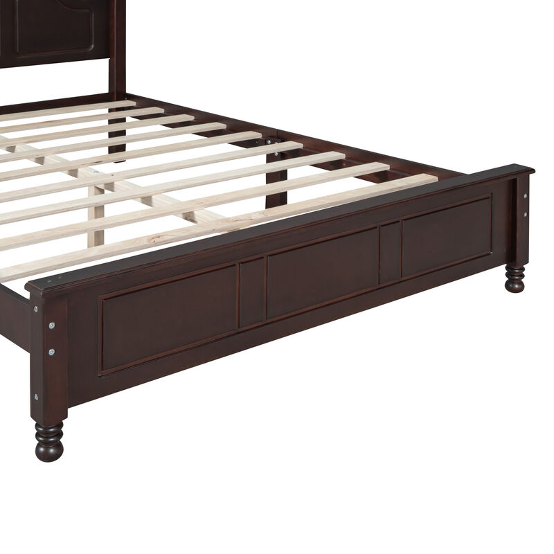 Streamdale Retro Style Queen Size Wood Bed Frame with Slat Support