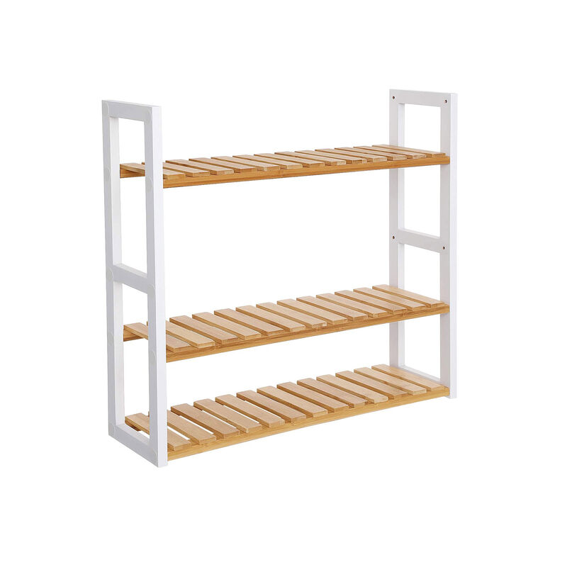 Adjustable Bamboo Rack Multifunctional Bathroom Kitchen Living Room Holder 3-Tier Utility Storage Shelf