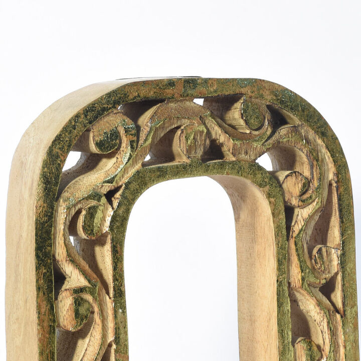 Vintage Natural Gold Handmade Eco-Friendly "O" Alphabet Letter Block For Wall Mount & Table Top Décor
