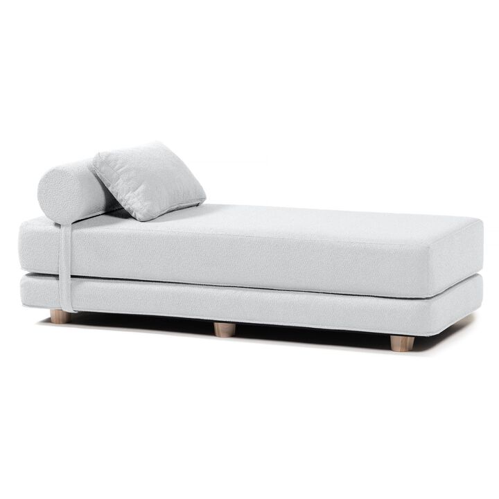 Jaxx Avida Daybed � Fold Out Queen Sleeper � Premium Boucle: Sleek and Modern Lounge for Relaxing and Overnight Guests