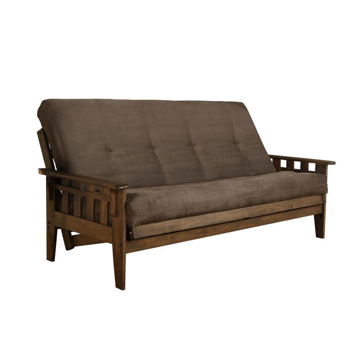 KODIAK Tucson Frame-Rustic Walnut Finish-Suede Gray Mattress