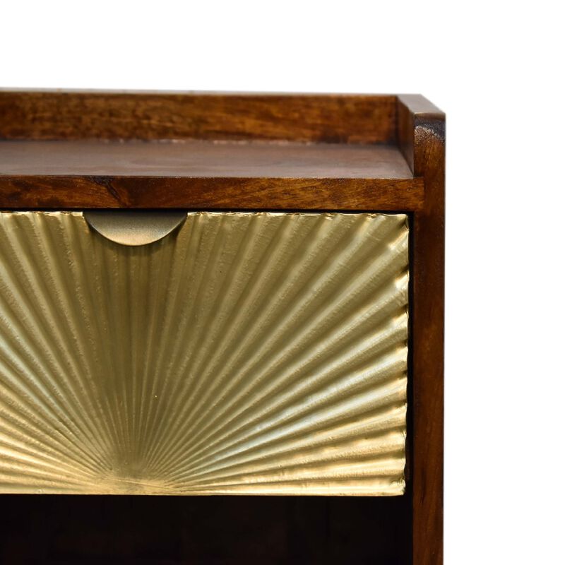 Artisan Furniture solid Wood Mini Manila Gold 1 Drawer Nightstand