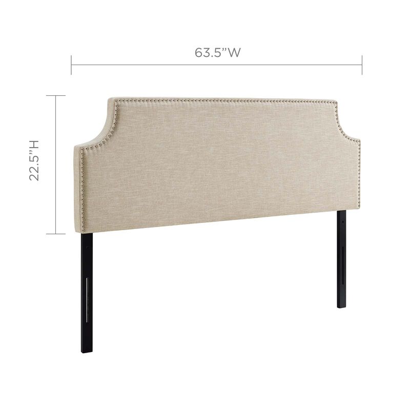 Modway - Laura Queen Upholstered Fabric Headboard Beige