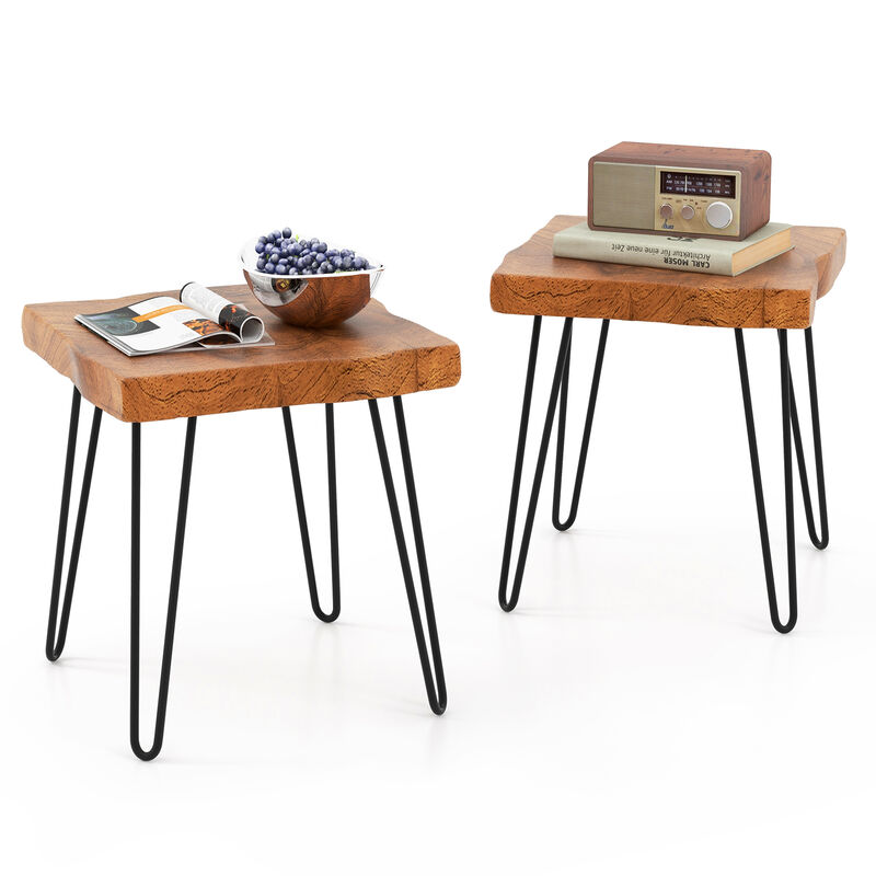 Square Reclaimed Recycled Teak Wood End Table