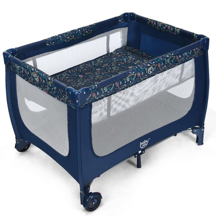 Hivvago Portable Baby Playpen with Mattress Foldable Design