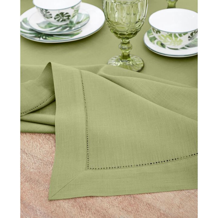 Solino Home 100% Pure Linen Tablecloth | Classic Hemstitch