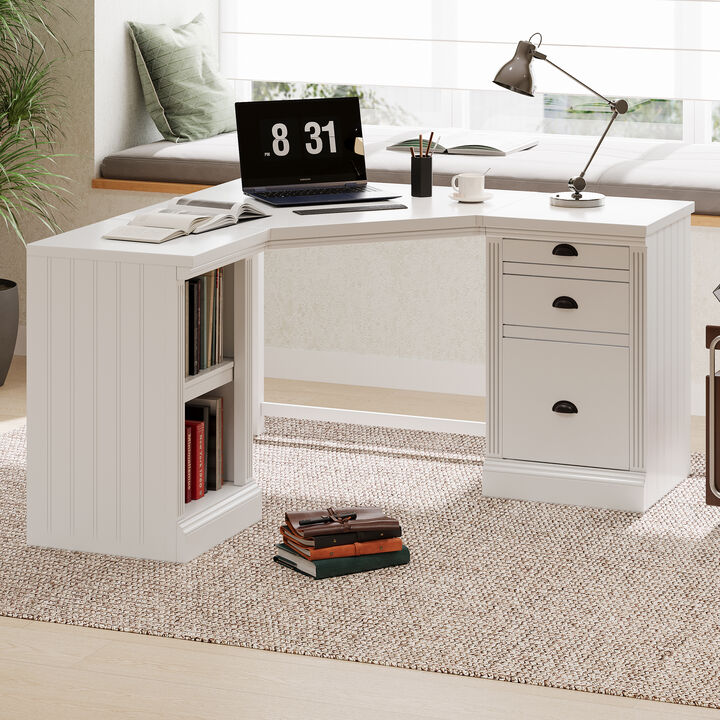 Merax Modern L Shaped Executive Desk Corner Writing Desk