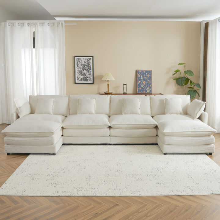 Merax Modern Corduroy Modular Sofa Couch for Living Room