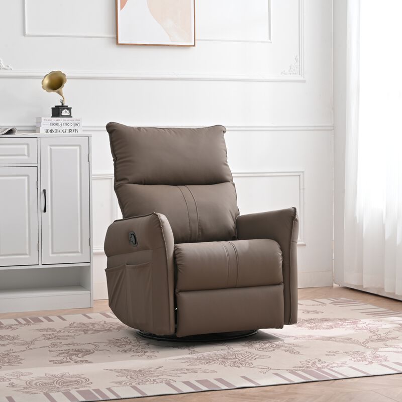 Modern Swivel Recliner Chair with Side Pocket