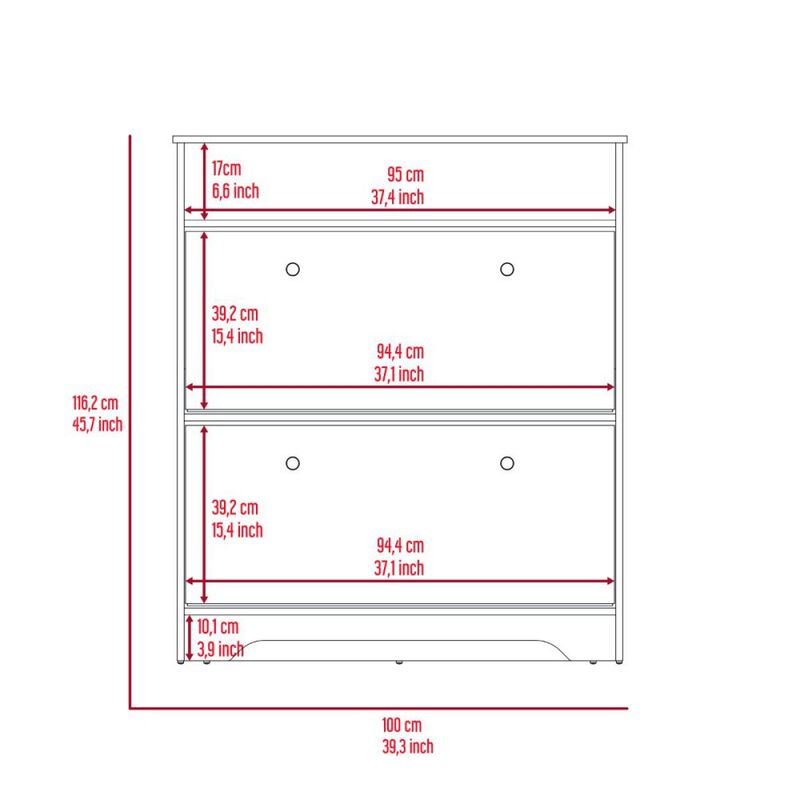 Cranberry 2-Shelf Shoe Rack Light Oak And White