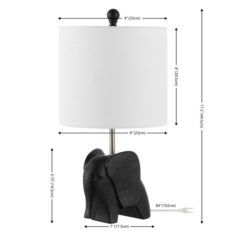Koda Eclectic Southwestern Resin/Iron Elephant LED Kids' Table Lamp