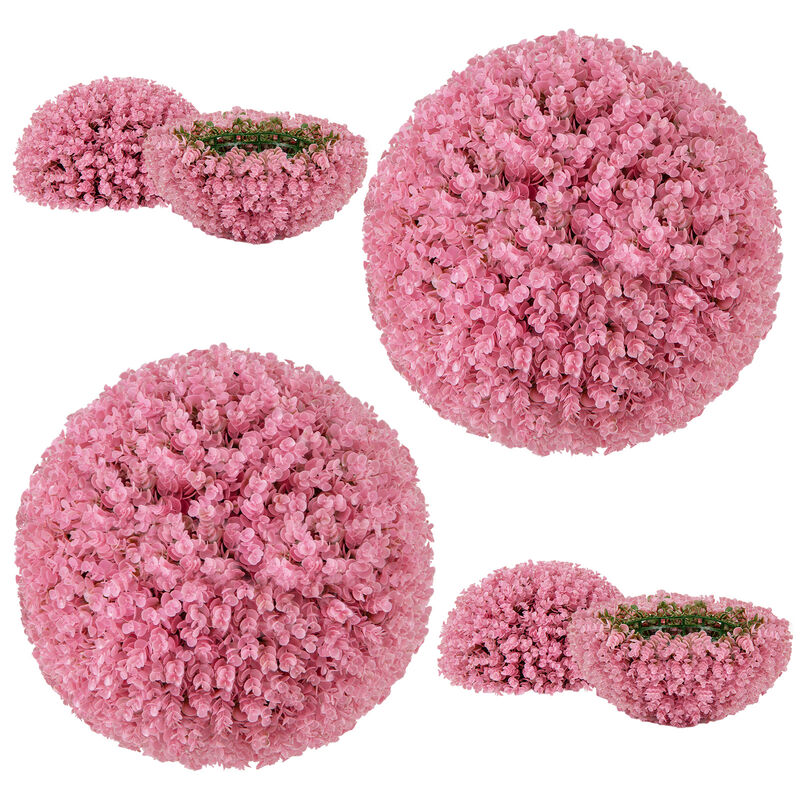 17.5" Faux Purple Eucalyptus Decorative Balls with 7-Layer Leaves for Backyard, Porch, Garden, and Wedding