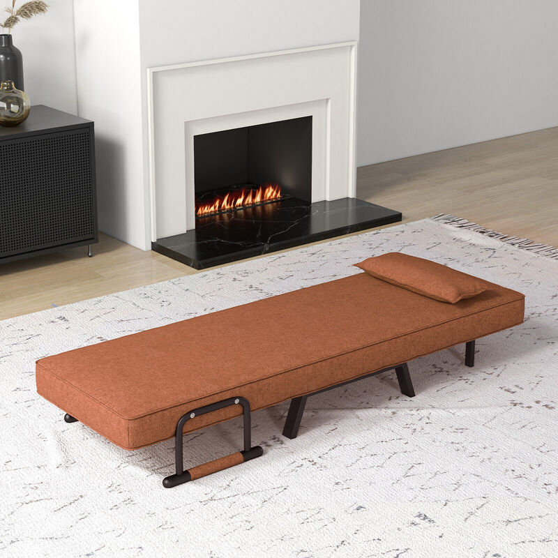 Folding 6 Position Convertible Sleeper Bed Armchair Lounge Couch with Pillow