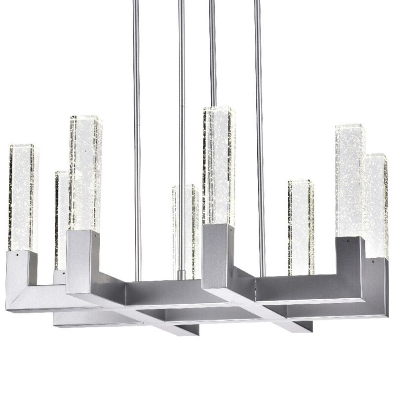 Dianyi Chandelier Silver Metal and Acrylic 8 LED Lights Dimmable