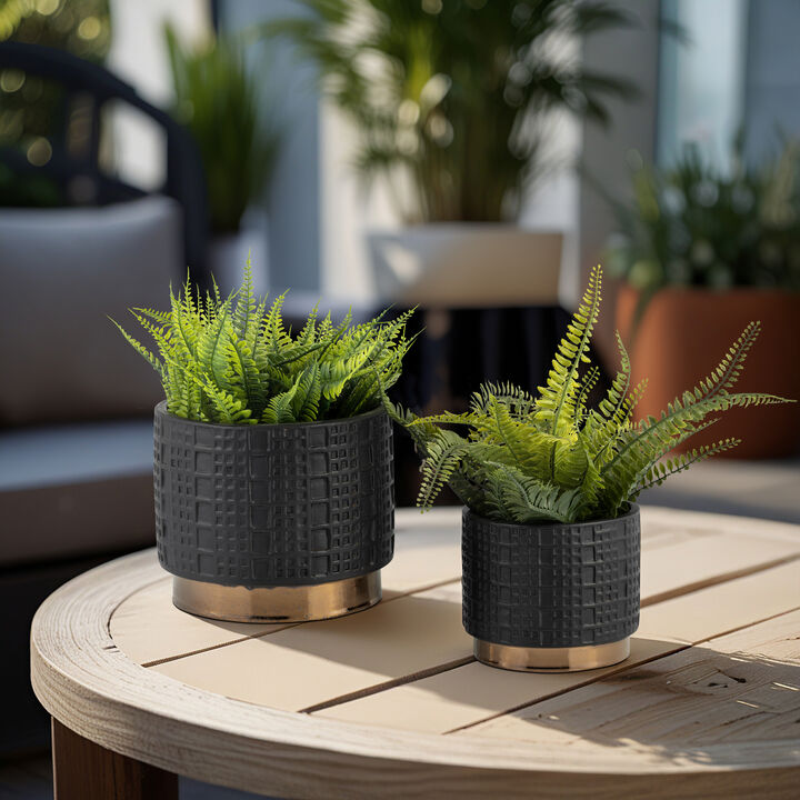 Mesh Metallic Planters, Black