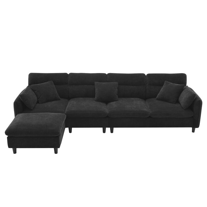 Merax Modern 5 Seats Convertible Sectional Chenille Sofa