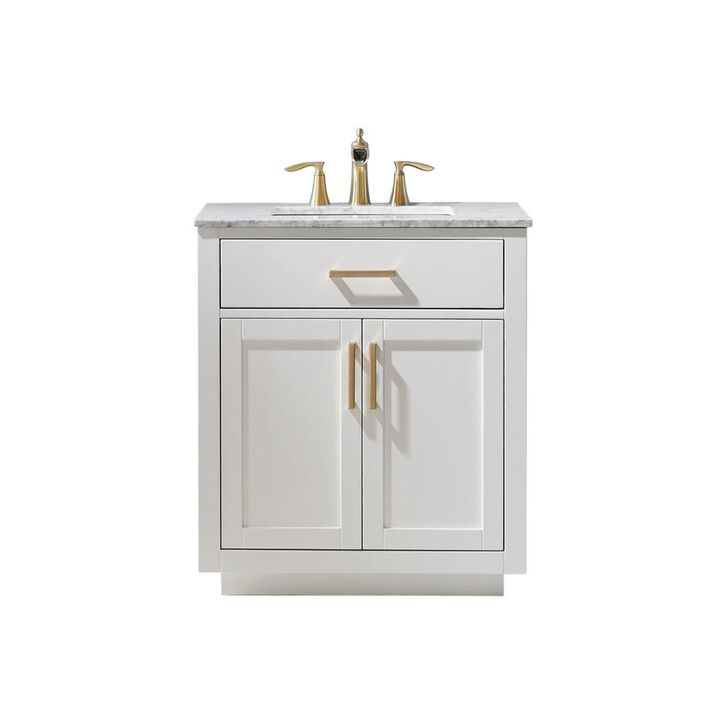 Altair 30 Single Bathroom Vanity Set in White without Mirror