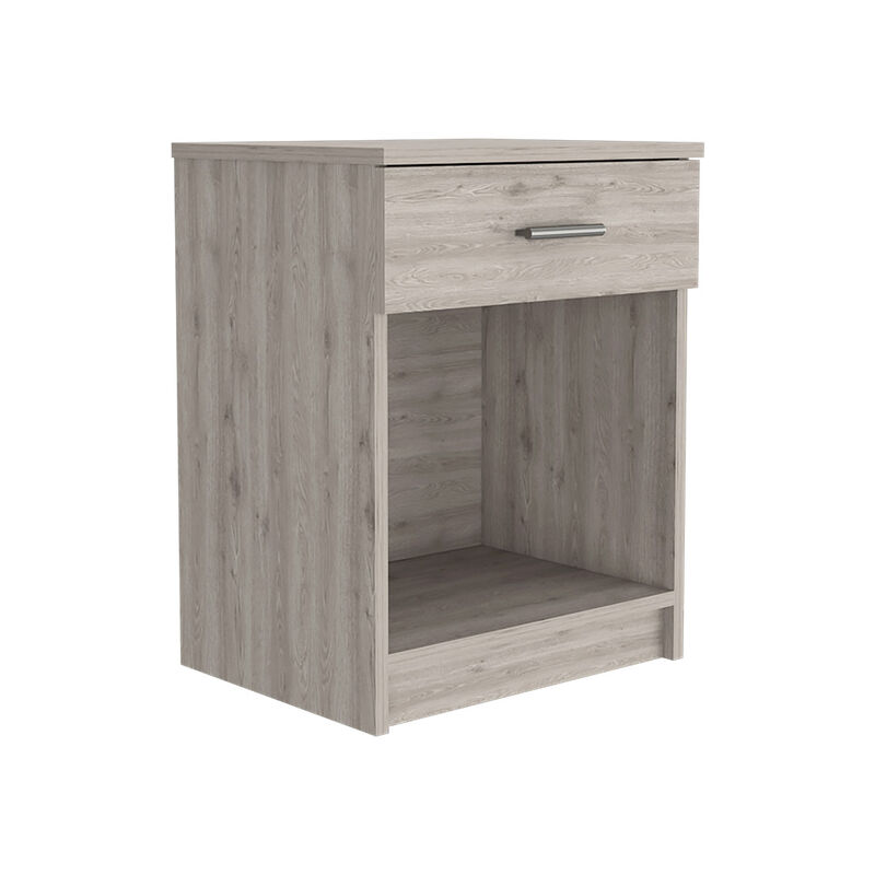 Streamdale Eco Nightstand, Superior Top, One Drawer, Lower Shelf - Light Gray
