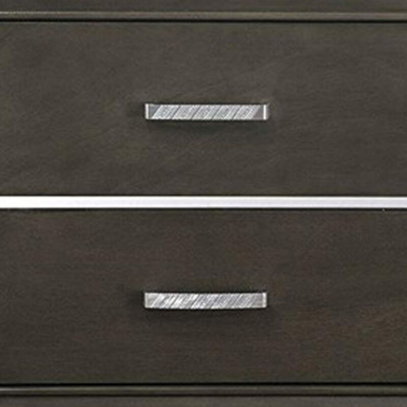 Wooden Two Drawer Nightstand With Bracket Legs, Gray-Benzara