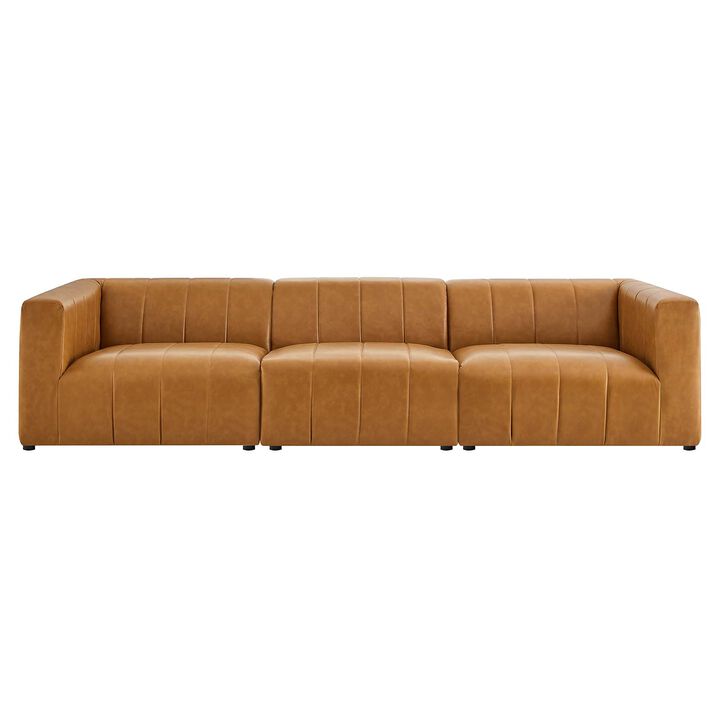 Bartlett Vegan Leather 3-Piece Sofa Brown EEI-4515-TAN