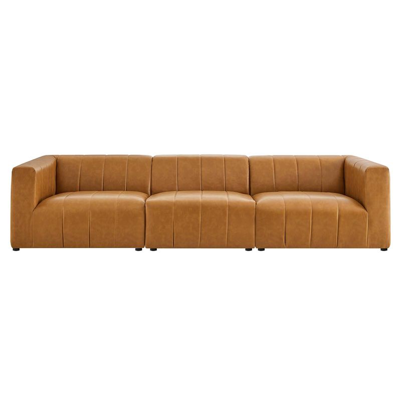 Bartlett Vegan Leather 3-Piece Sofa Brown EEI-4515-TAN