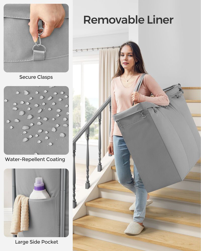 Laundry Basket with Wheels, Rolling Laundry Hamper