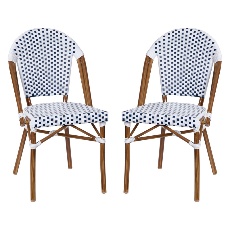 2PK White/Navy Paris Chair