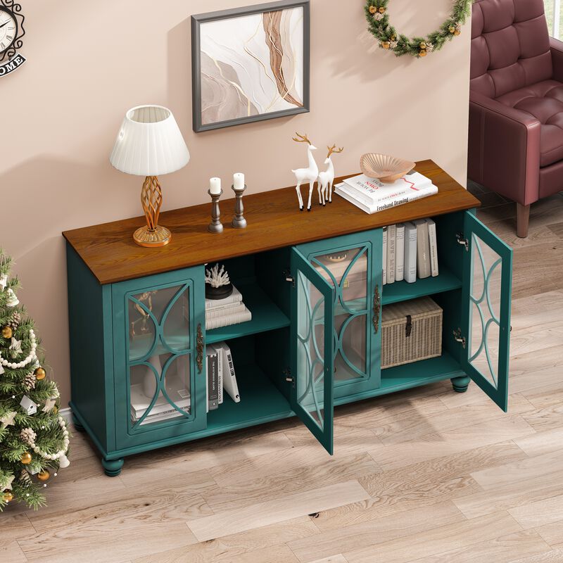 Merax European Antique Style 4-Door Sideboard Cabinet