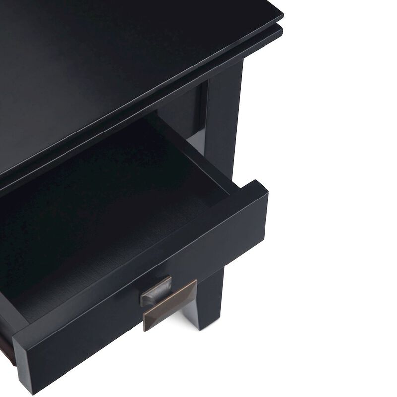 Simpli Home Artisan Solid Wood End Table In Black