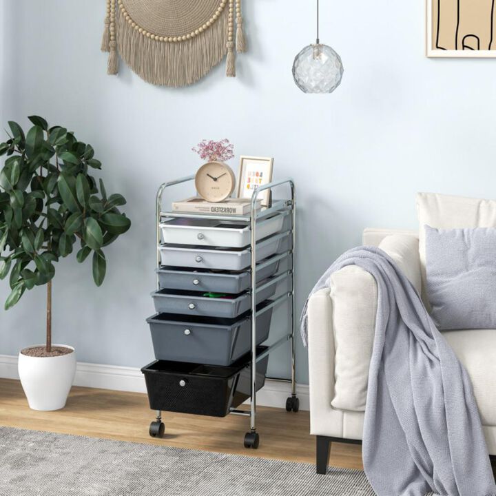 Hivvago Multifunctional 6 Drawers Rolling Storage Cart Organizer