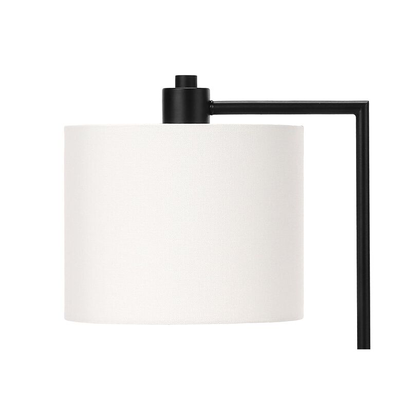Monarch Specialties I 9646 - Lighting, 19"H, Table Lamp, Usb Port Included, Black Metal, Ivory / Cream Shade, Modern