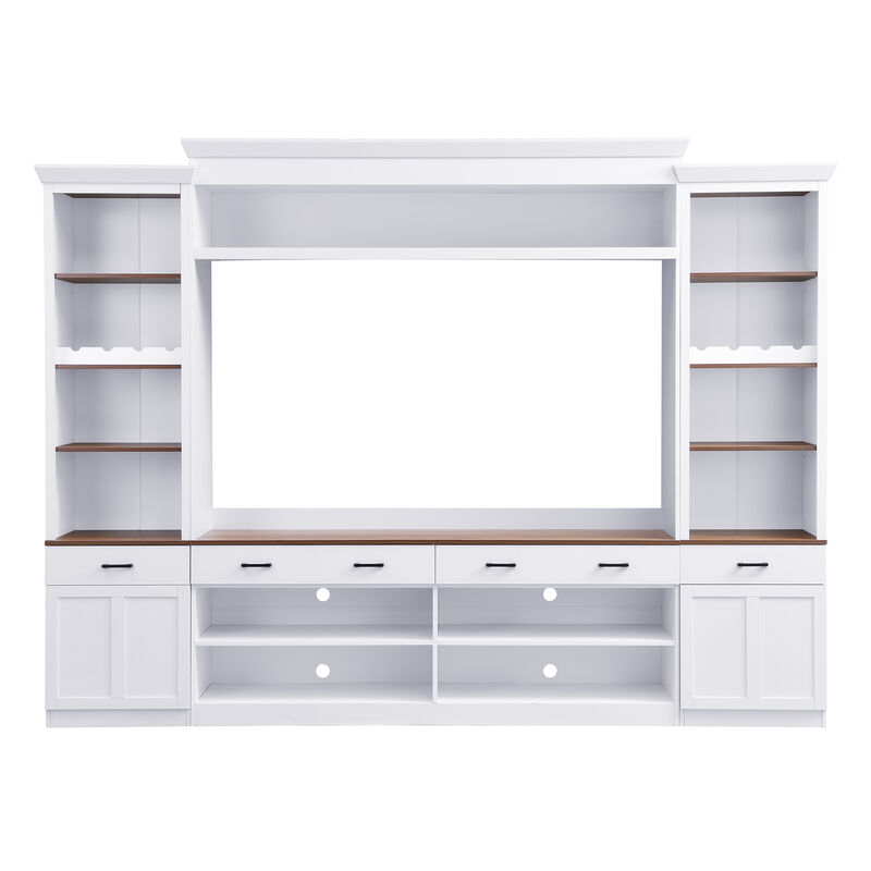 Merax Mid-Century Media Console  Entertainment Wall Unit Set for TVs Up to 70"