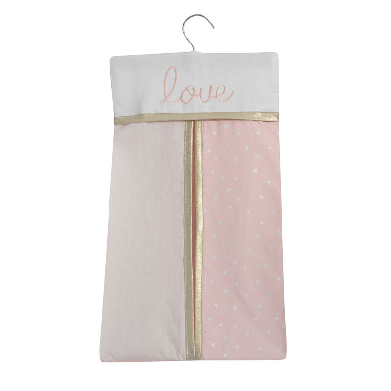 Lambs & Ivy Baby Love Pink/Gold Girl Heart 4 Piece Crib Bedding Set