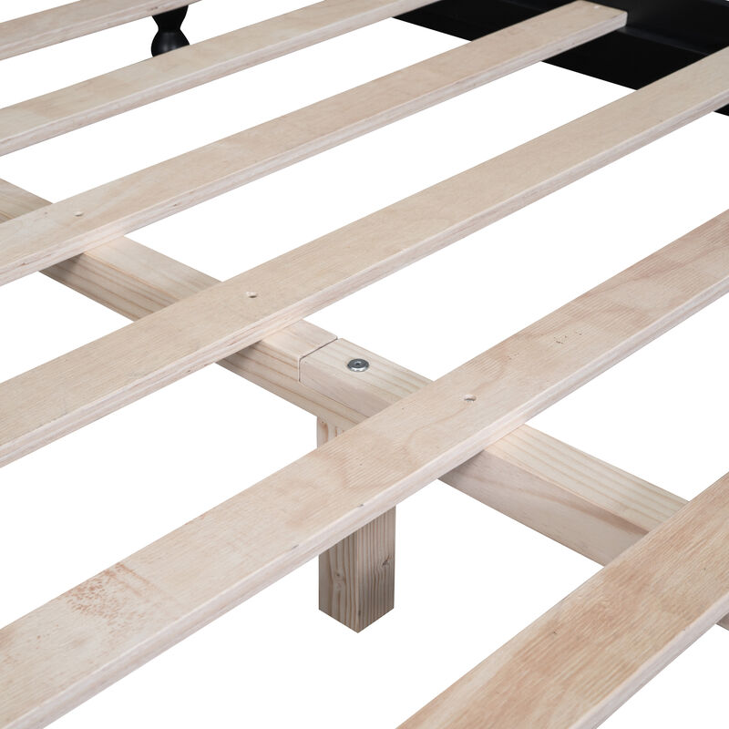 Merax Vintage Wood Platform Bed Frame