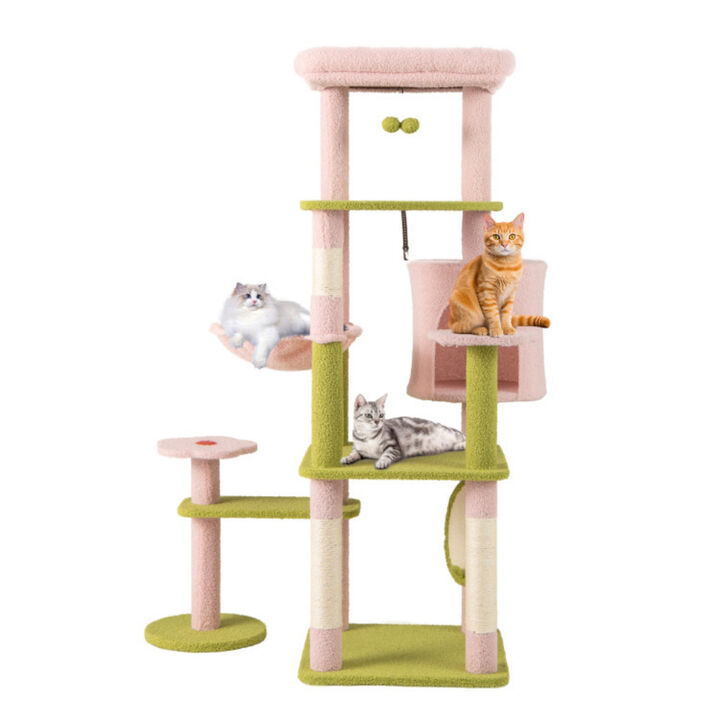 Cat Tree Multi-Level Aesthetic Beach-Themed Kitten Tower