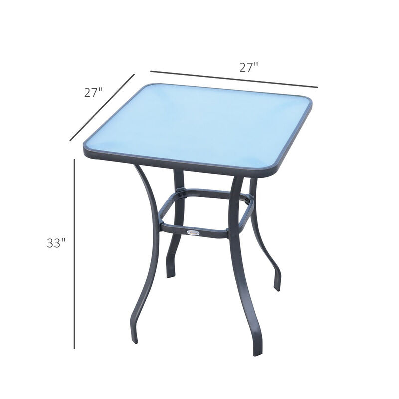 Alfresco Dining Surface: 33" Square Tempered Glass Bistro Table for Gardens