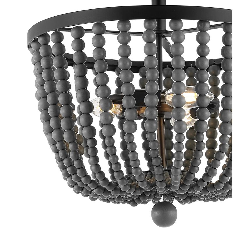 Drift 3-Light Bohemian Farmhouse Iron LED Semi Flush Mount