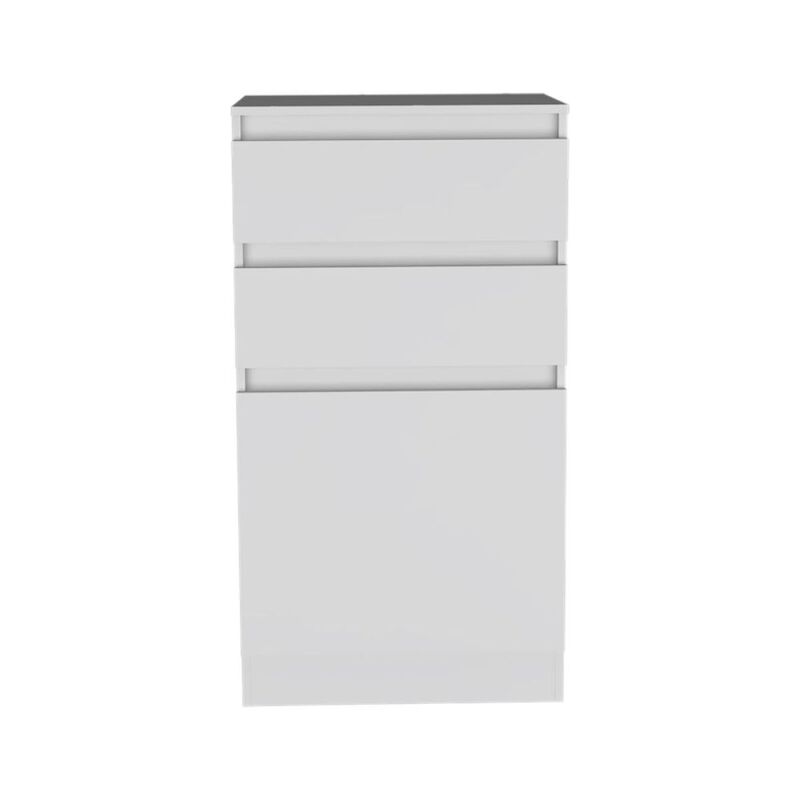 Kamelot Dresser With Jewelry Box, Single Door Cabinet, Mirror, Two Drawers - White