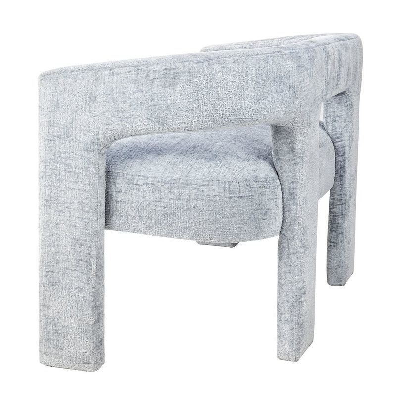 Jofran Gwen Modern Luxury Jacquard Fabric Upholstered Sculpture Bench