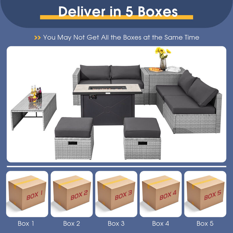 9-Piece Patio Furniture Set with Cushions for Outdoor Dining & Lounge