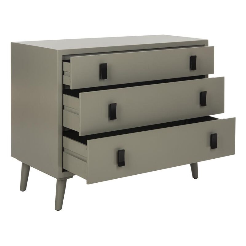 Safavieh Blaize 3 Drawer Chest, Dark Grey/Black