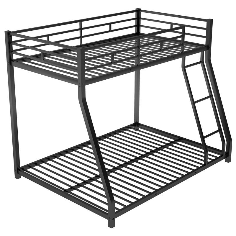 Merax Modern Metal Floor Bunk Bed with Sloping Stairs
