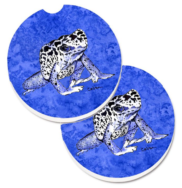 Caroline's Treasures Frog Set of 2 Cup Holder Car Coasters 8687CARC, 2.56, Multicolor