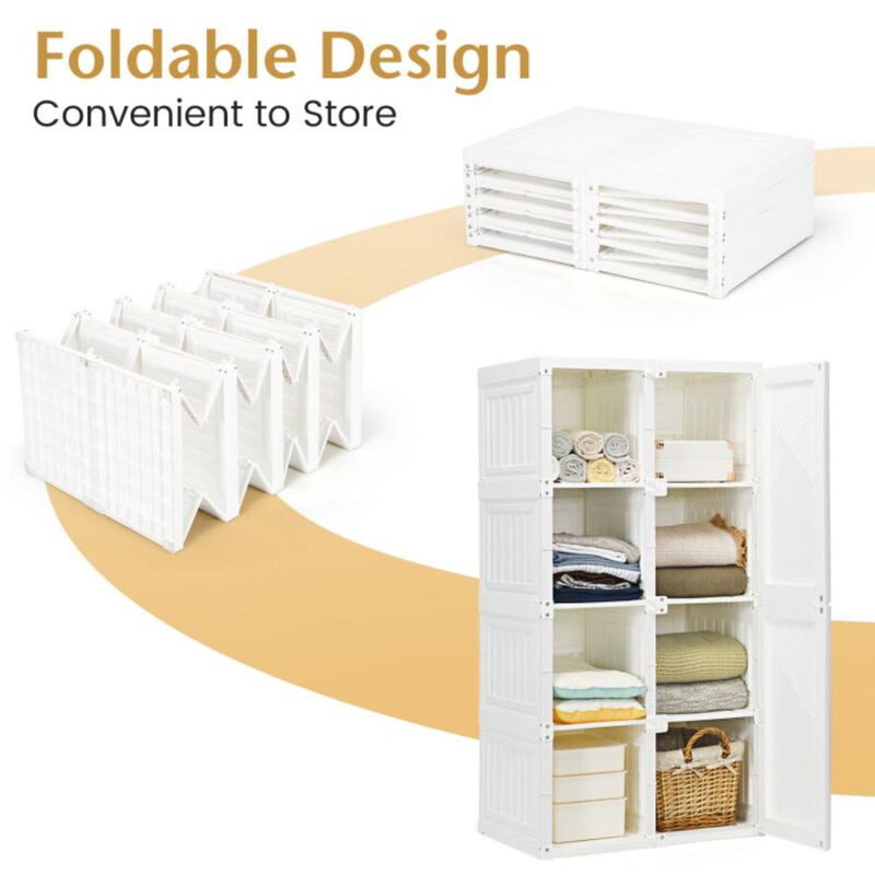 Hivvago Foldable Armoire Wardrobe Closet with 8/10/12 Cubes