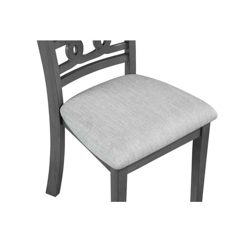 New Classic Furniture Gia Gray Wood Dining Chair with Fabric Seat (Set of 4)