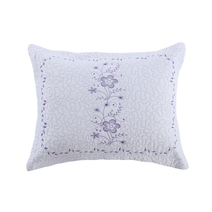Marcielo 2 Pcs Embroidered Floral Pillow Shams