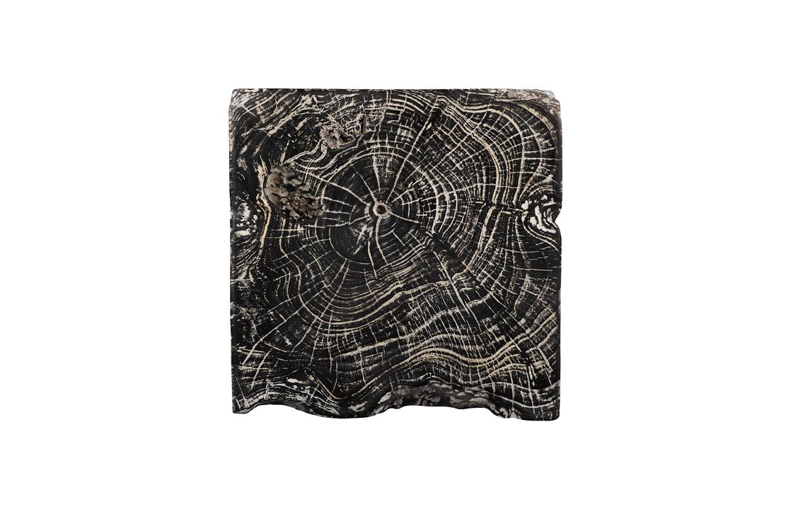 Black Wash Square Stool